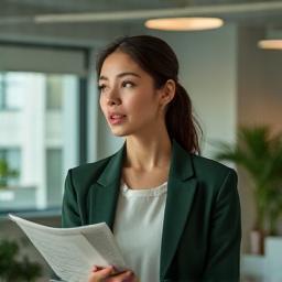 Business professional practicing English conversation