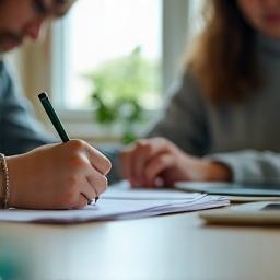 Student preparing for IELTS exam with tutor
