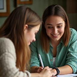 One-on-one private language tutoring session
